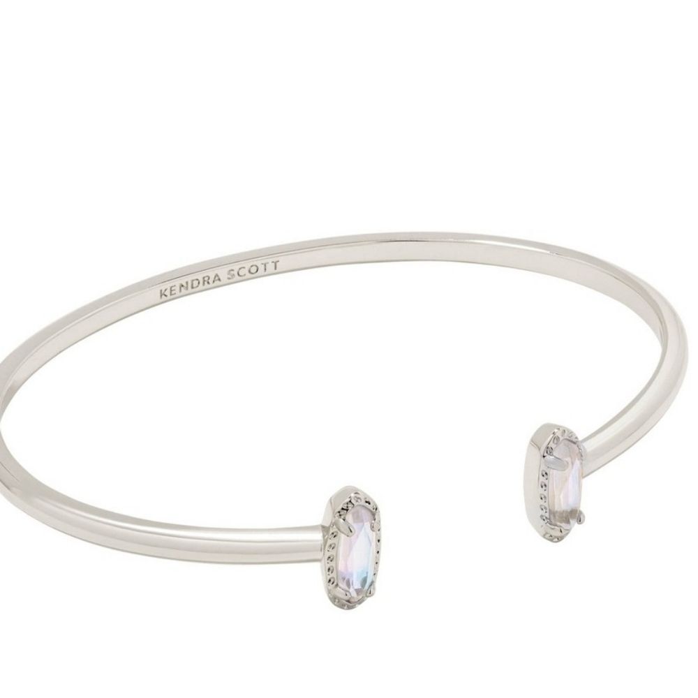 Kendra Scott Emma‎ Dichroic Glass Rhodium Over Brass Cuff Bracelet- Silver